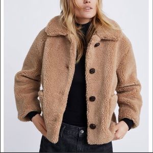 Zara Teddy Jacket Beige XS
